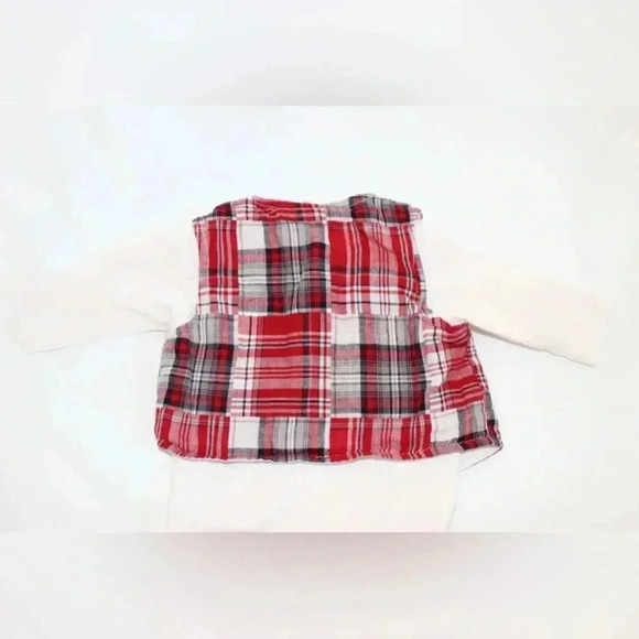 Cachcach Vintage Baby Boy Onsie with red checkered vest & black bowtie 9M Dressy - Picture 6 of 12